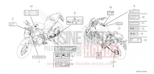 ETIQUETTE DE PRECAUTIONS CB500FAN de 2022